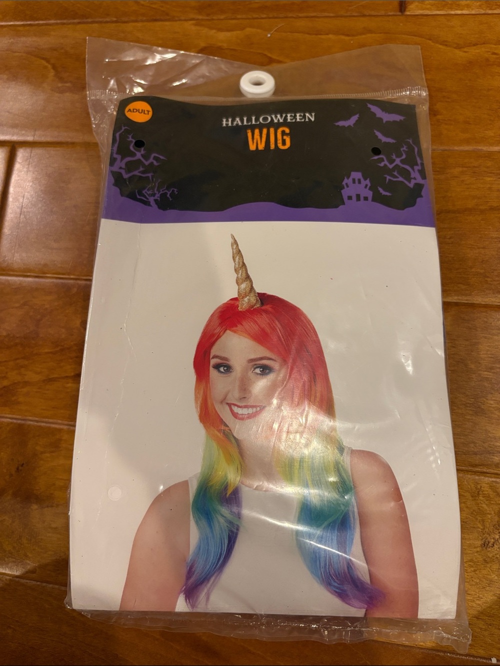 Multicolor Halloween Unicorn Wig - Red, Orange, Yellow, Green, Blue, Purple